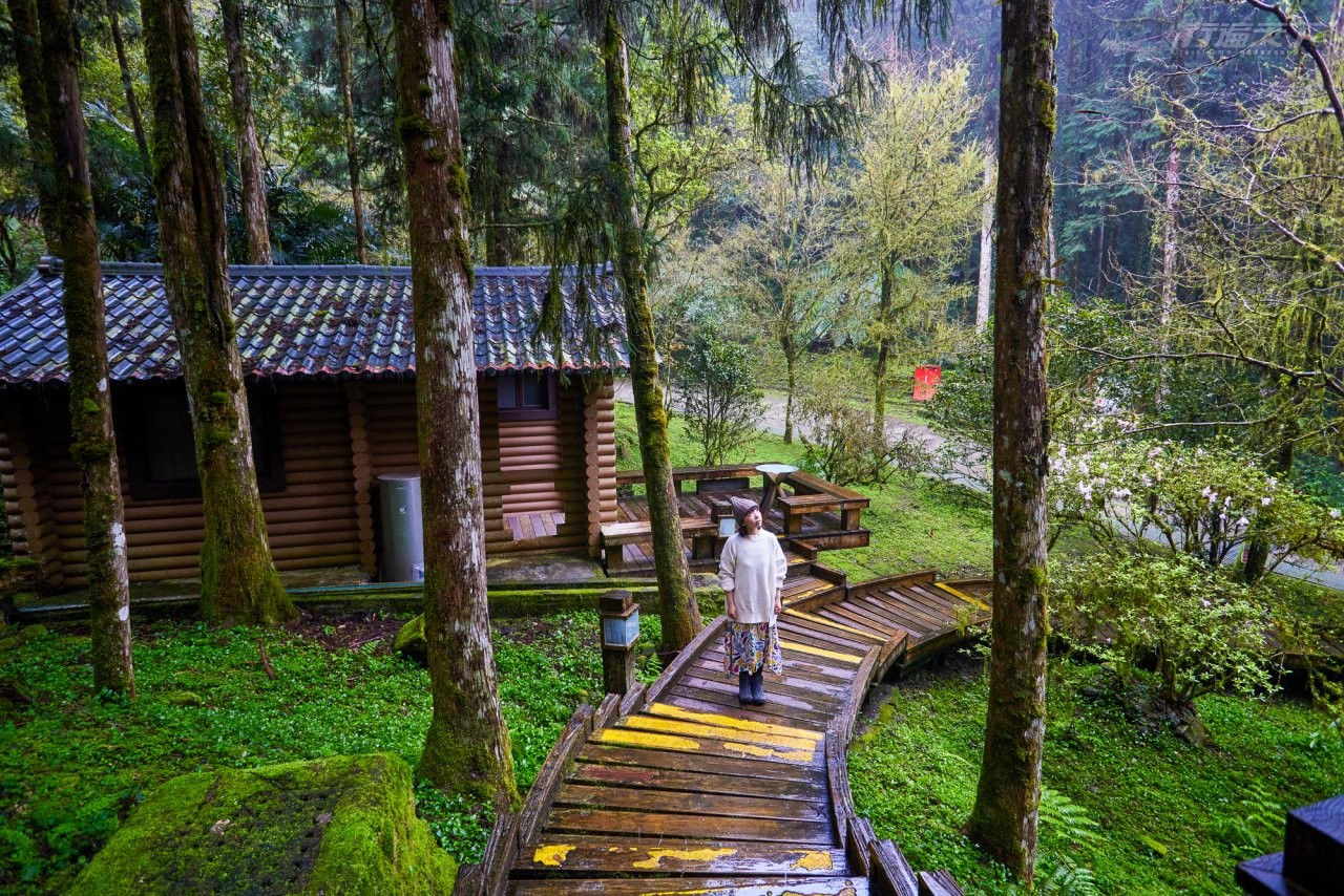 ▲來這裡,可以考慮入住明池山莊森林間的小木屋享受夜晚寧靜。