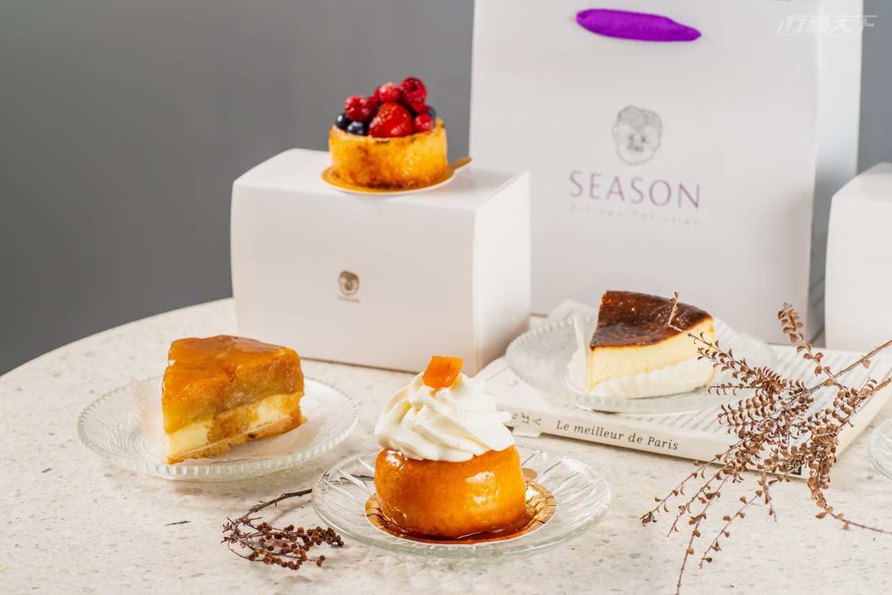 ▲由左至右分別是「古早味阿祖蘋果倒塔」、「蘭姆酒巴巴Baba au Rhum」以及玉子燒乳酪蛋糕。