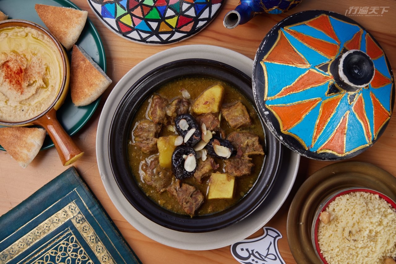 摩洛哥,清真餐廳,塔吉,北非,薄荷茶,料理,鷹嘴豆泥