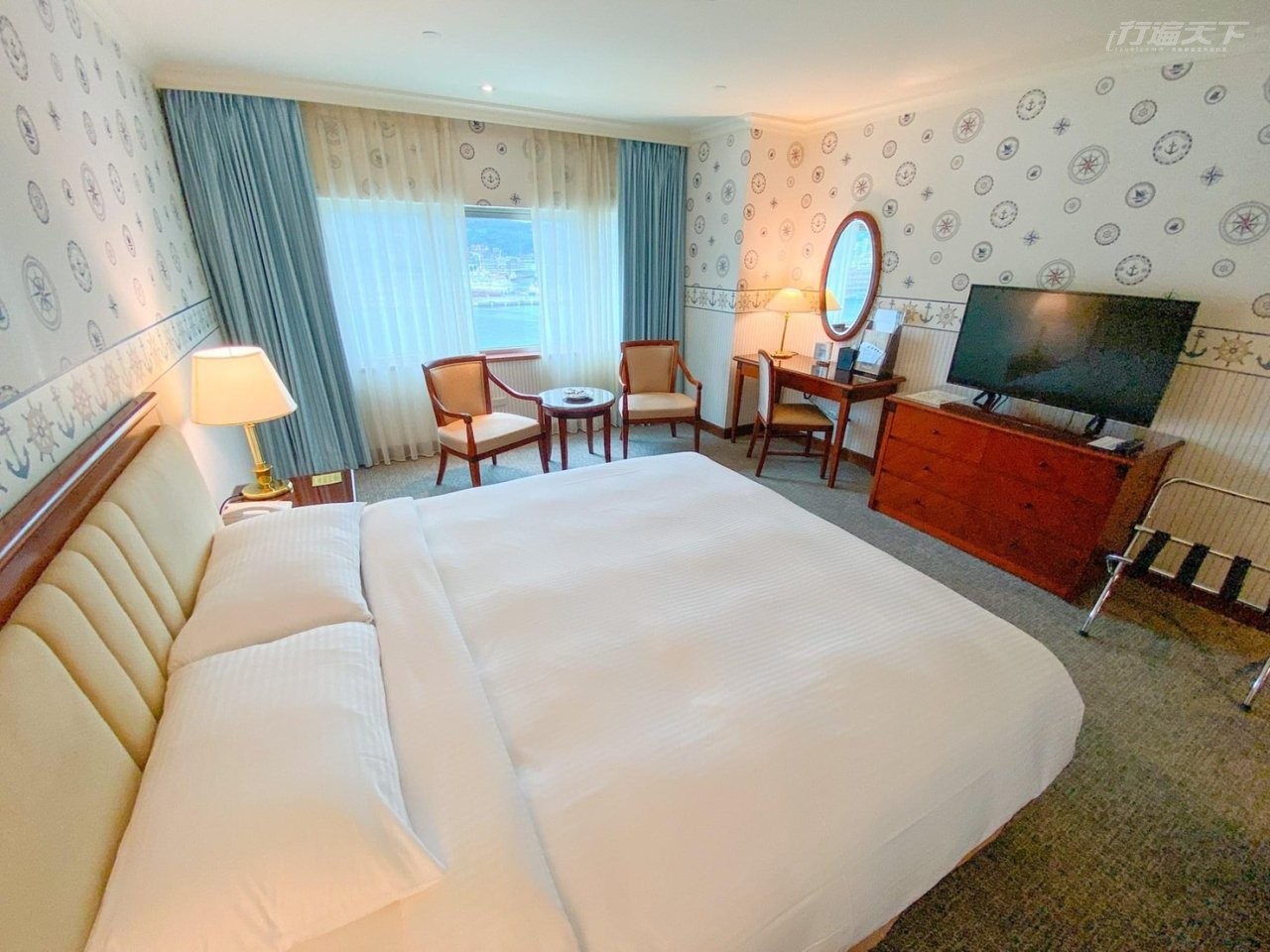 ▲長榮桂冠酒店（基隆）海景房可見基隆港的景色。